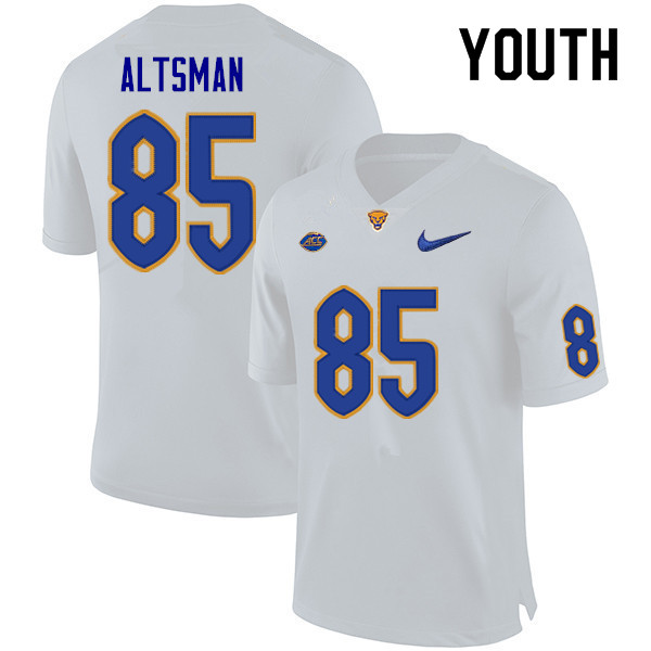 Youth #85 Josh Altsman Pitt Panthers College Football Jerseys Sale-White